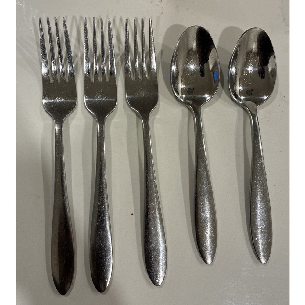 5 pc Oneida TAYLOR Stainless Flatware Satin Replacement DINNER SPOONS & Knives